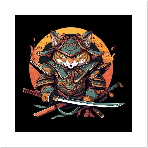 samurai cat Wall Art by fancy ghost